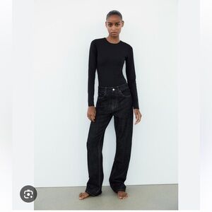 Nwt Women's Black open back bodysuit